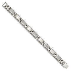 Chisel Stainless Steel Polished and Matte with 3/4 carat Diamond 8.75 inch Bracelet SRB1526-8.75