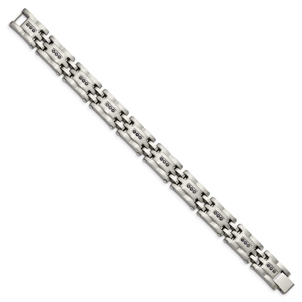 Chisel Stainless Steel Brushed and Polished with 3/4 carat Diamond 8.5 inch Bracelet SRB1531-8.5