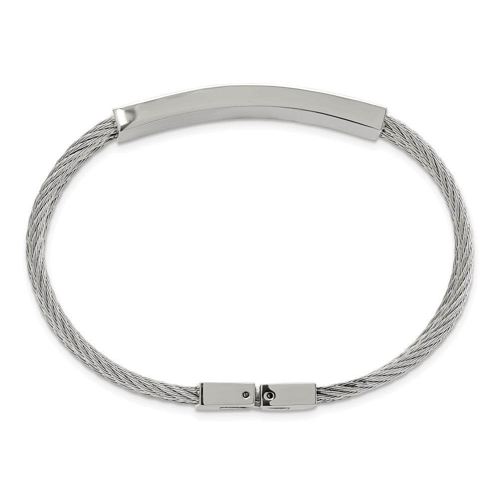 Chisel Stainless Steel Polished Black IP-plated with .15 carat Diamond 7.75 inch Bracelet SRB1548-7.75