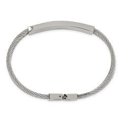 Chisel Stainless Steel Polished Black IP-plated with .15 carat Diamond 7.75 inch Bracelet SRB1548-7.75