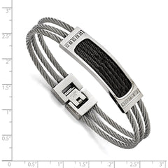 Chisel Stainless Steel Polished Black IP-plated with .15 carat Diamond 7.75 inch Bracelet SRB1548-7.75