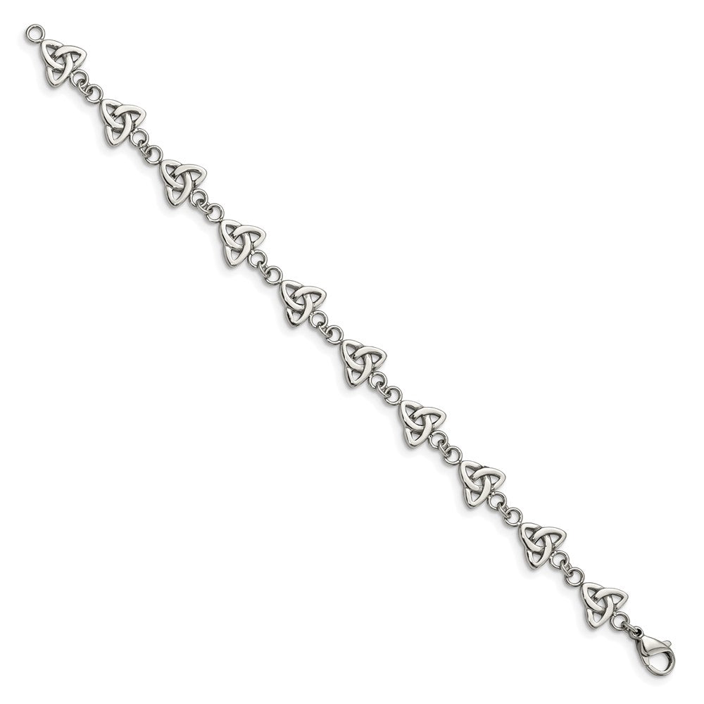 Chisel Stainless Steel Polished 7 inch Trinity Knot Link Bracelet SRB1623-7