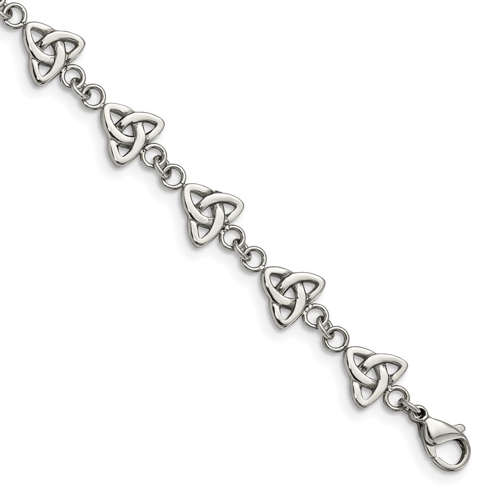 Chisel Stainless Steel Polished 7 inch Trinity Knot Link Bracelet SRB1623-7