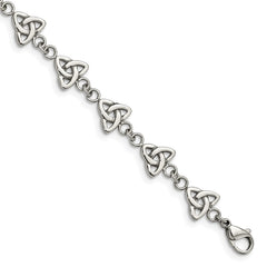 Chisel Stainless Steel Polished 7 inch Trinity Knot Link Bracelet SRB1623-7