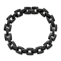 Chisel Stainless Steel Polished Black IP-plated 9 inch Bracelet SRB165-9