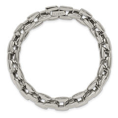 Chisel Stainless Steel Polished 9 inch Square Link Bracelet SRB166-9
