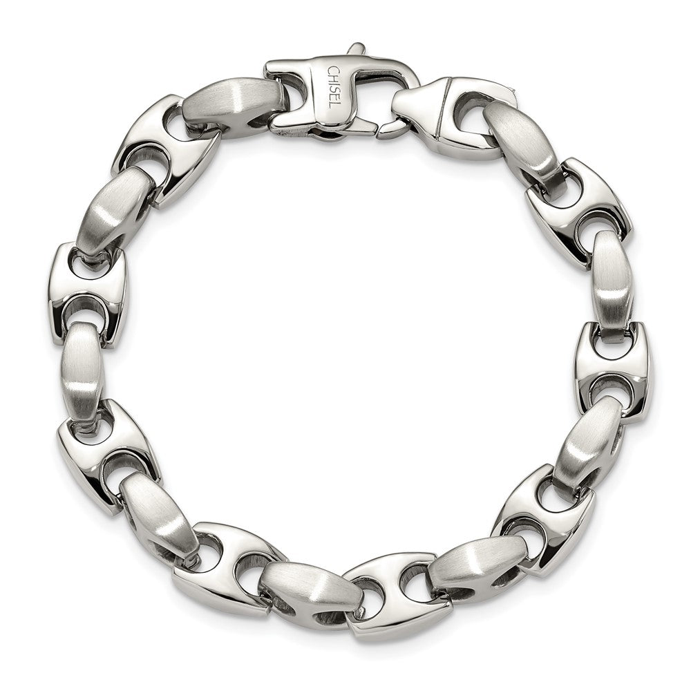 Chisel Stainless Steel Brushed and Polished 8.25 inch Bracelet SRB168-8.25