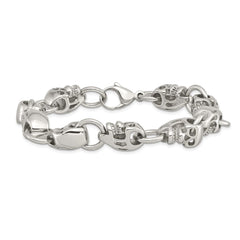 Chisel Stainless Steel Polished Skull Link 8.75 inch Bracelet SRB171-8.75