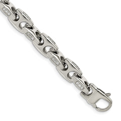 Chisel Stainless Steel Polished with CZ 9 inch Bracelet SRB1787-8