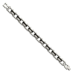 Chisel Stainless Steel Polished Black IP-plated 8.5 inch Bracelet SRB179-8.75