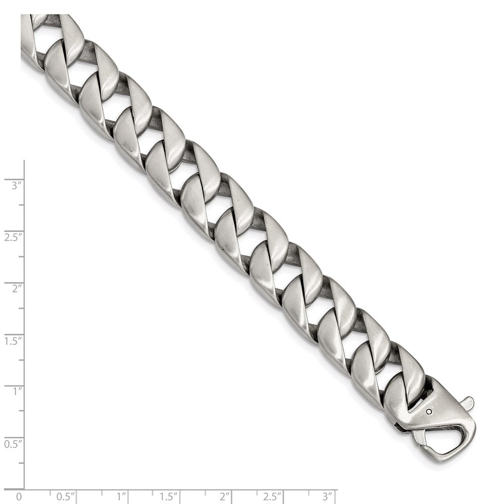 Chisel Stainless Steel Brushed 8.5 inch Curb Bracelet SRB1798-8.5