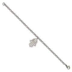 Chisel Stainless Steel Polished Chamseh/Hamsa 7 inch Bracelet SRB1850-7