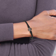 Chisel Stainless Steel 11-12mm Black Freshwater Cultured Pearl Black Silicone Bracelet with Hidden Clasp SRB1855