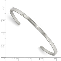 Chisel Stainless Steel Polished 3mm Cuff Bangle SRB1871