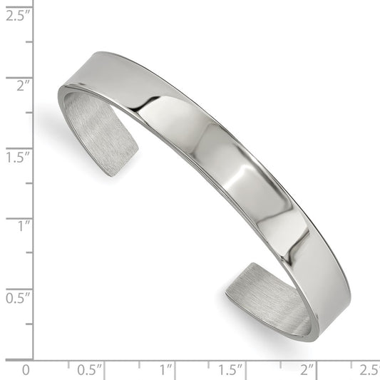 Chisel Stainless Steel Polished 9mm Cuff Bangle SRB1872