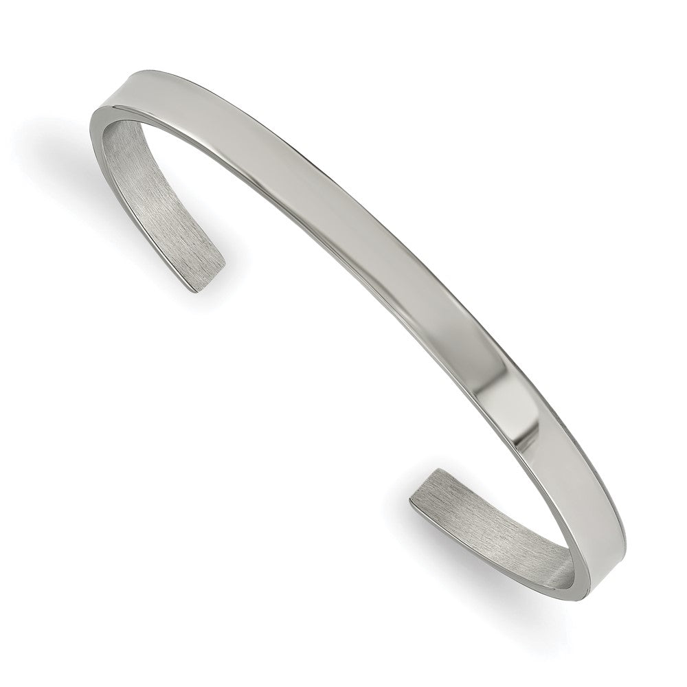 Chisel Stainless Steel Polished 5mm Cuff Bangle SRB1884