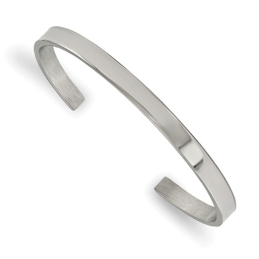Chisel Stainless Steel Polished 5mm Cuff Bangle SRB1884