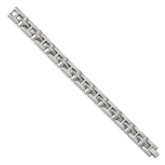 Chisel Stainless Steel Brushed and Polished 8.5 inch Cross Link Bracelet SRB1916-8.5