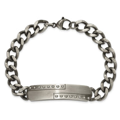 Chisel Stainless Steel Matte Finish Gun Metal IP-plated 9 inch ID Bracelet SRB1928-9