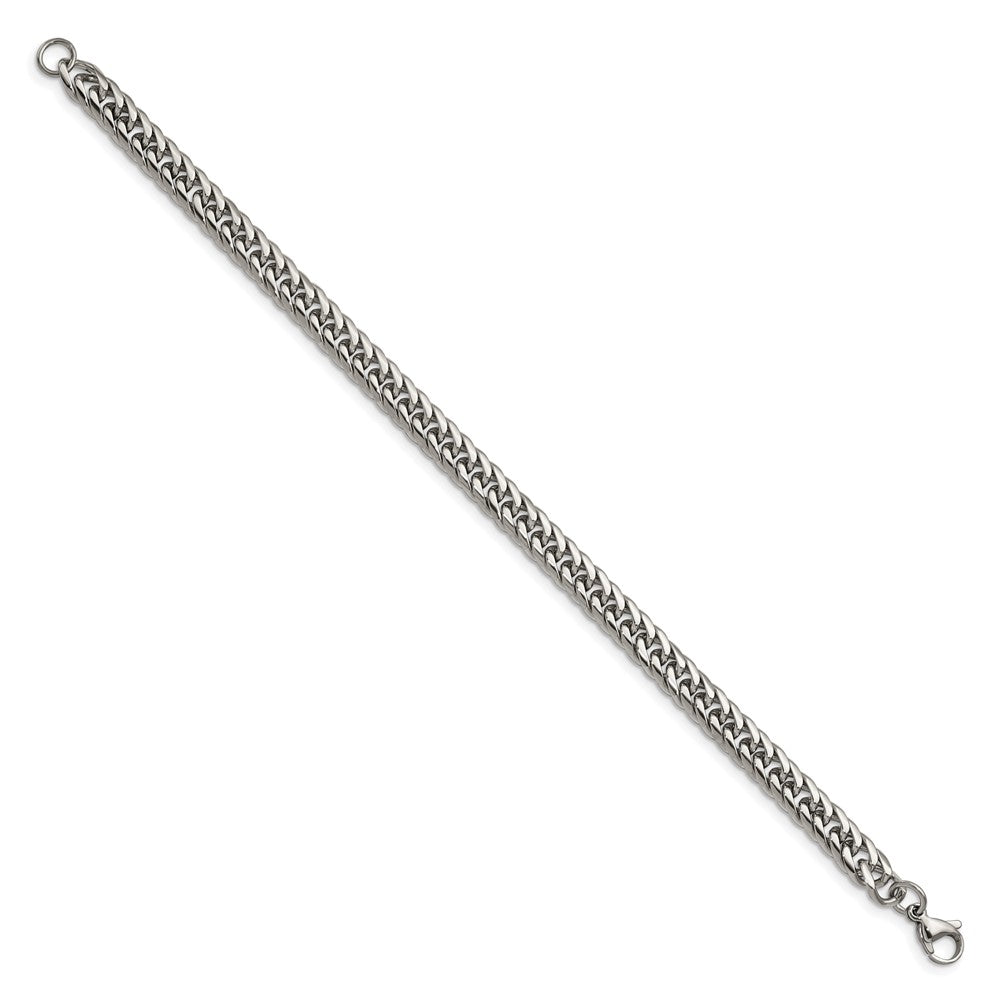 Chisel Stainless Steel Polished 9 inch Double Curb Chain Bracelet SRB1967-9