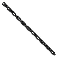 Chisel Stainless Steel Brushed Black IP-plated 9 inch Link Bracelet SRB1975-9