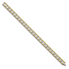 Chisel Stainless Steel Polished Yellow IP-plated with CZ 8.5 inch Link Bracelet SRB2010-8.5