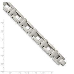 Chisel Stainless Steel Brushed and Polished 8.5 inch Open Cross Link Bracelet SRB2174-8.5