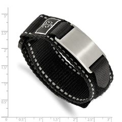 Chisel Stainless Steel Brushed Black Nylon with Adjustable Velcro Close Medical ID Bracelet SRB2186