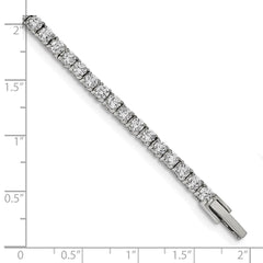 Chisel Stainless Steel Polished CZ 7.5 inch Tennis Bracelet SRB2202-7.5
