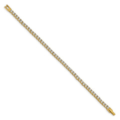 Chisel Stainless Steel Polished Yellow IP-plated CZ 7.5 inch Tennis Bracelet SRB2203-7.5