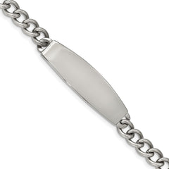 Chisel Stainless Steel Polished Curb Chain 8.25 inch ID Bracelet SRB223-8.75