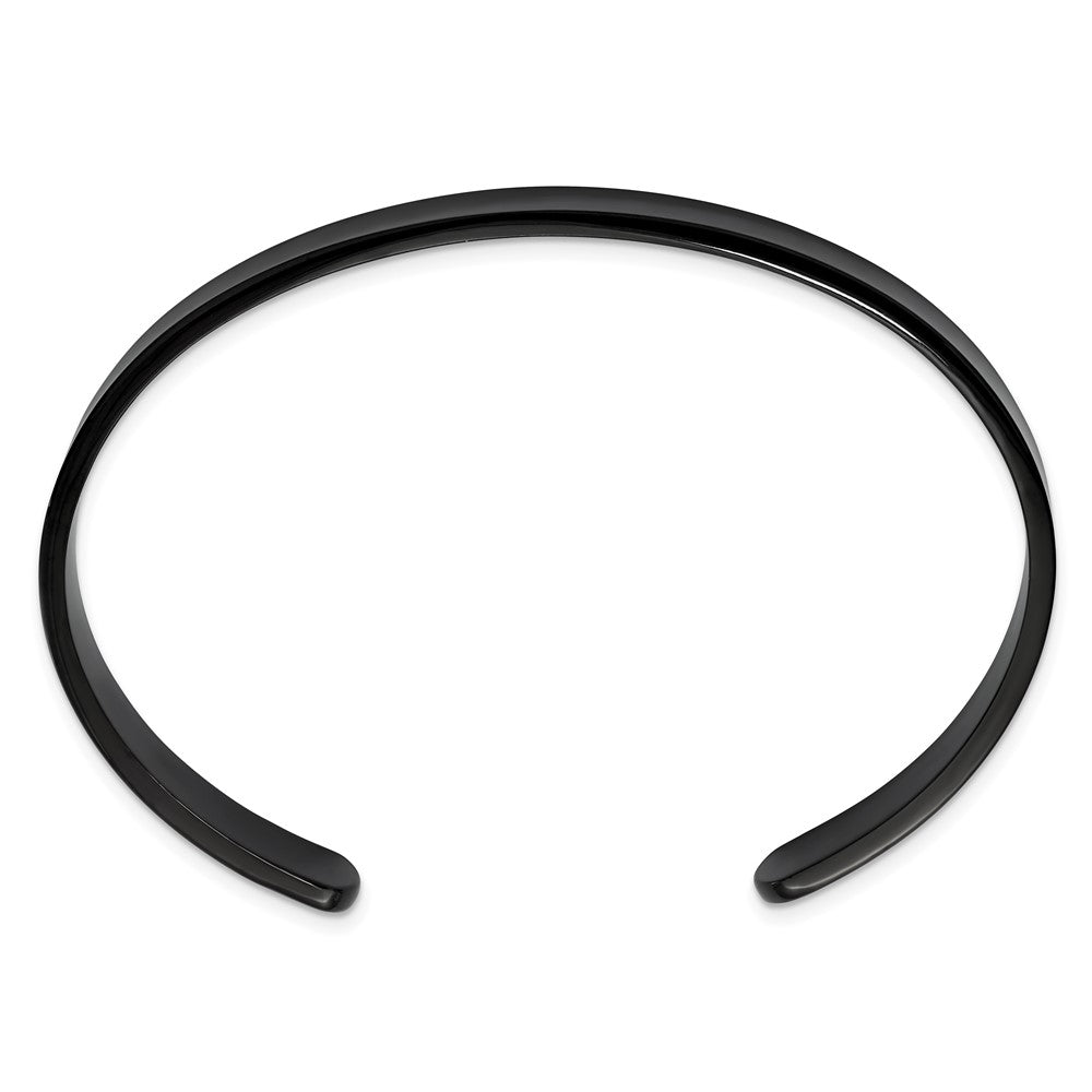 Chisel Stainless Steel Polished Black IP-plated 9mm Cuff Bangle SRB247