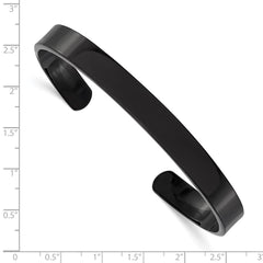 Chisel Stainless Steel Polished Black IP-plated 9mm Cuff Bangle SRB247