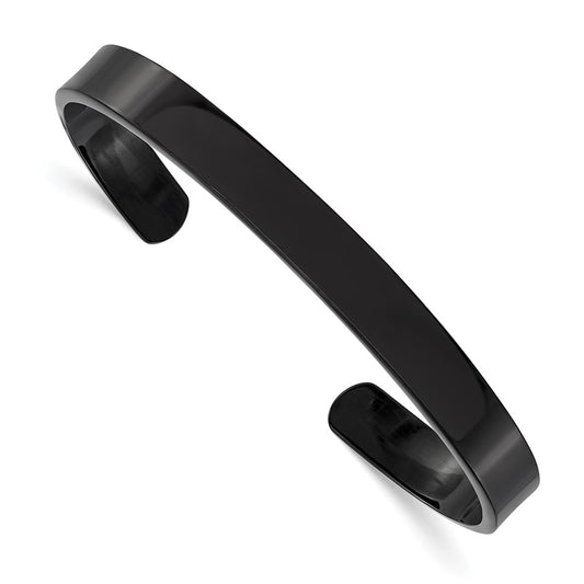 Chisel Stainless Steel Polished Black IP-plated 9mm Cuff Bangle SRB247