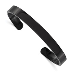 Chisel Stainless Steel Polished Black IP-plated 9mm Cuff Bangle SRB247
