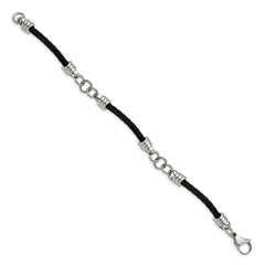 Chisel Stainless Steel Polished Black IP-plated Cable 9 inch Bracelet SRB249-9