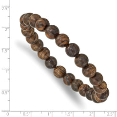 Chisel 8mm Tigerwood Beaded Stretch Bracelet SRB2513