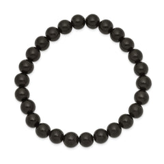 Chisel 8mm Black Wood Beaded Stretch Bracelet SRB2515