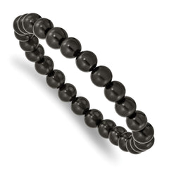Chisel 8mm Black Wood Beaded Stretch Bracelet SRB2515