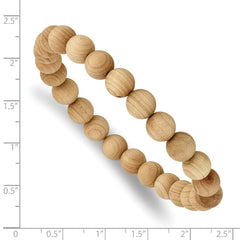 Chisel 8mm Cypress Wood Beaded Stretch Bracelet SRB2517