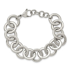Chisel Stainless Steel Polished 7.5 inch Circle Link Bracelet with 1 inch Extension SRB2522-7.5