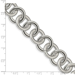 Chisel Stainless Steel Polished 7.5 inch Circle Link Bracelet with 1 inch Extension SRB2522-7.5