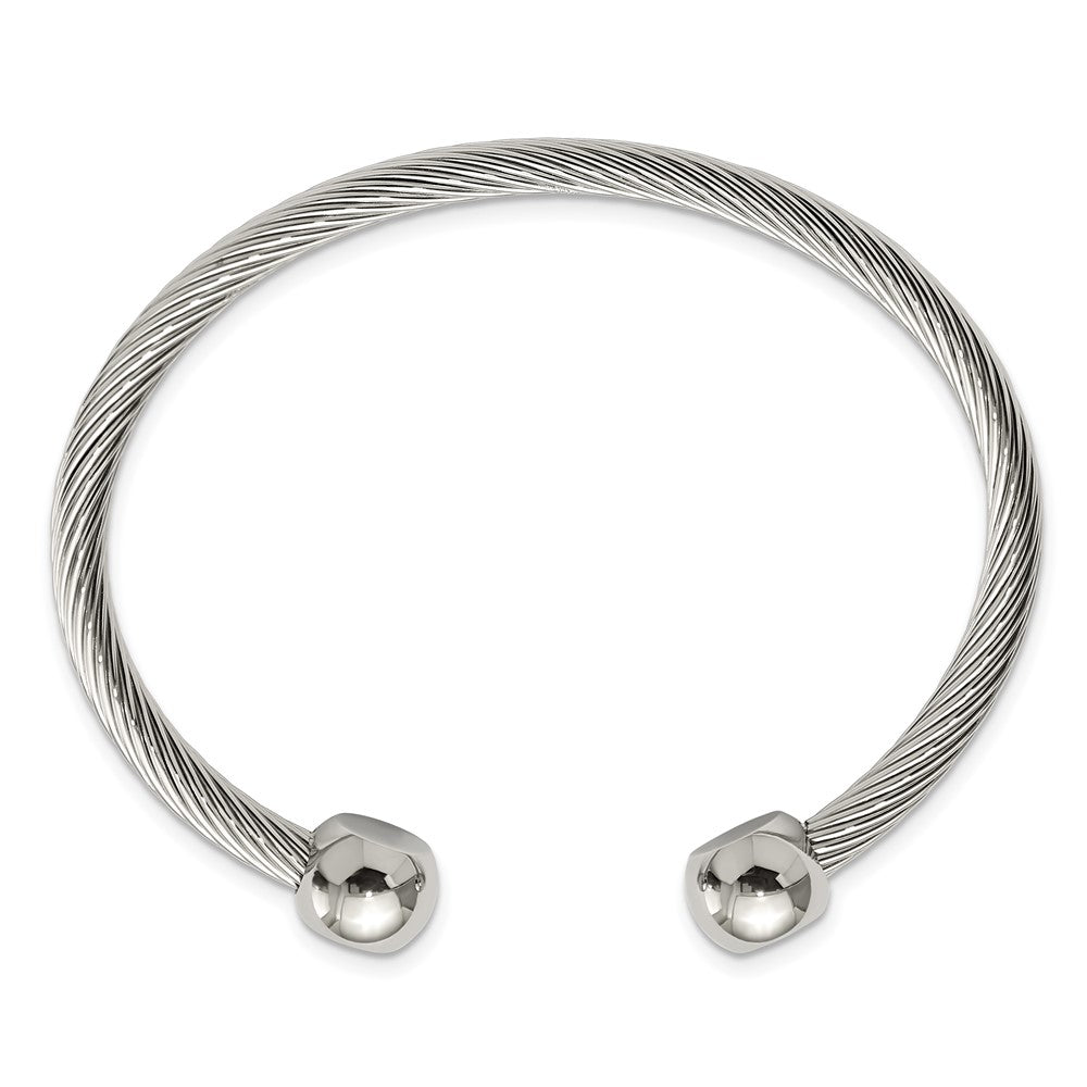 Chisel Stainless Steel Polished Cuff Bangle SRB257