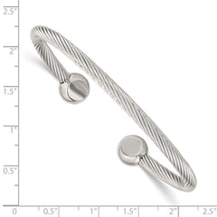 Chisel Stainless Steel Polished Cuff Bangle SRB257