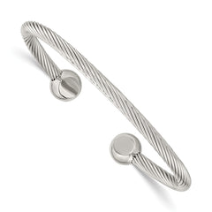 Chisel Stainless Steel Polished Cuff Bangle SRB257