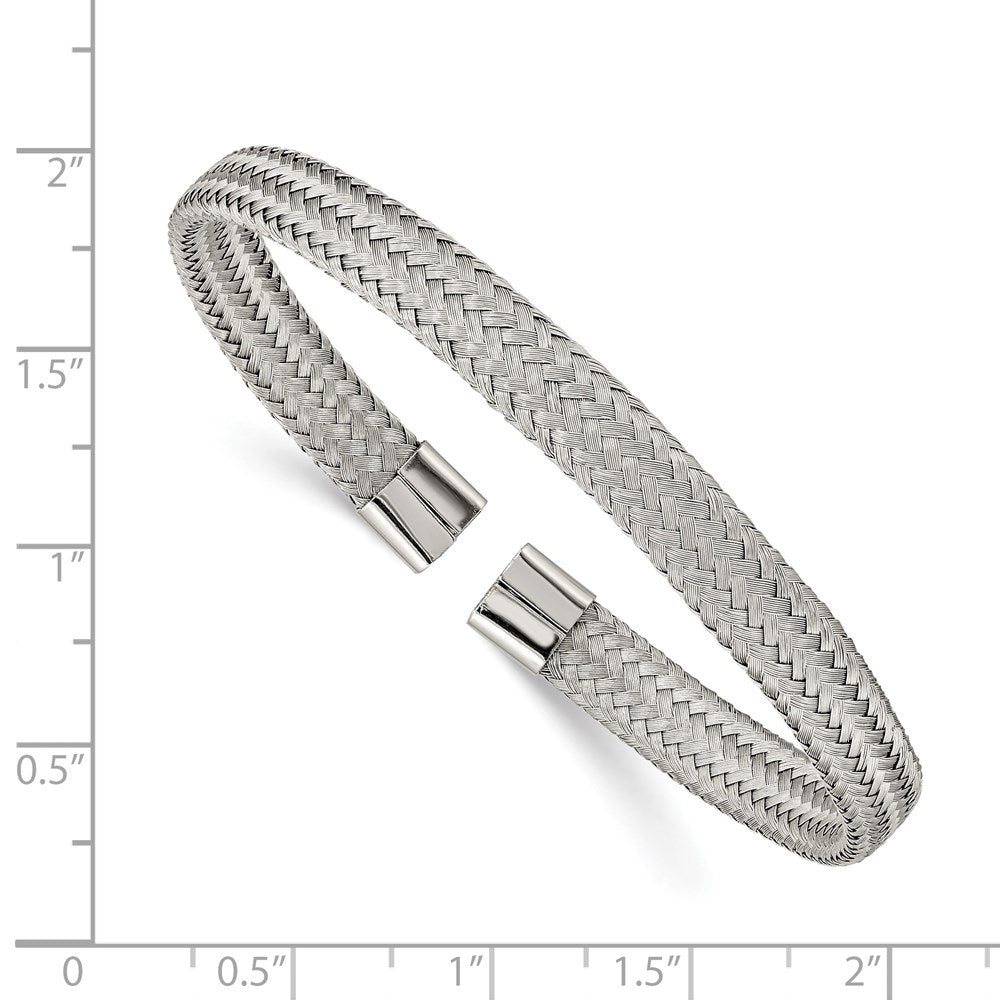 Chisel Stainless Steel Polished 6mm Mesh Wire Cuff Bangle SRB2598