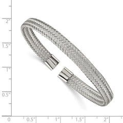 Chisel Stainless Steel Polished 6mm Mesh Wire Cuff Bangle SRB2598