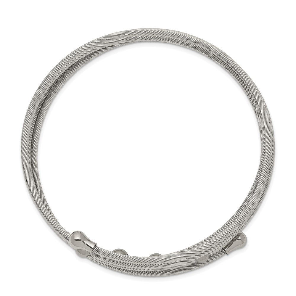 Chisel Stainless Steel Polished Flexible Coil Bangle SRB2602