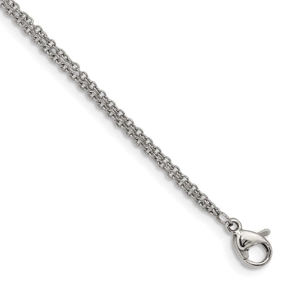 Chisel Stainless Steel Polished with CZ Star 6.25 inch Bracelet with 2 inch Extension SRB2608-6.25