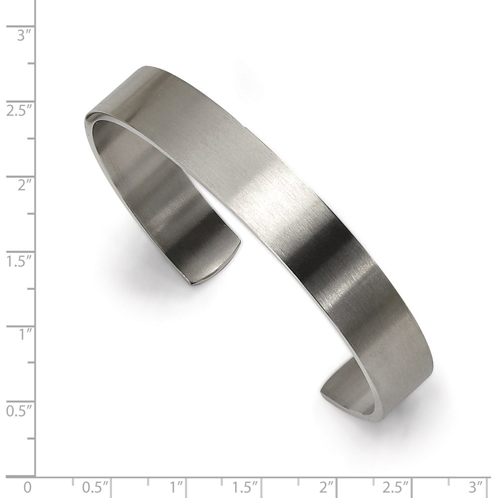 Chisel Stainless Steel Brushed 12mm Cuff Bangle SRB261